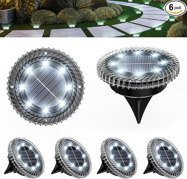 6 Pack Small Solar Ground Lights, Pathway Lights Waterproof, Outdoor Solar Light for Garden, Driveway, Walkway | Lumora