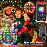 Joomer Smart RGB Christmas Hanging Ball Lights, 12in 108 LED Foldable Color Changing Xmas Light, App and Remote | Lumora