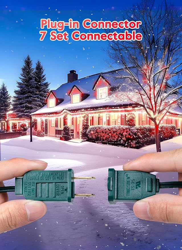 100 Feet Commercia Led Outdoor Christmas Lights, Waterproof C9 Christmas String Lights with 100 C9 Strawberry Bulbs | Lumora