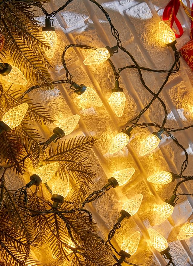 C9 LED Christmas Lights Outdoor, 81 Feet 100 LED String Lights With Timer & 8 Lighting Mode, Waterproof Commercial | Lumora