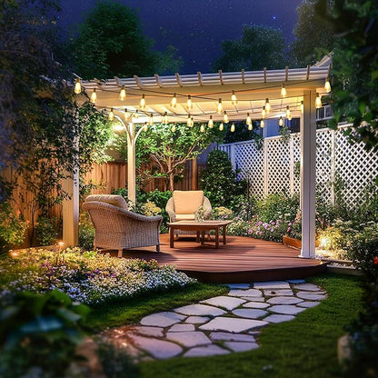 Outdoor String Lights 50 FT 26 Shatterproof LED Bulbs, UL Certified Patio Lights Outdoor Light Strings Waterproof for Patio Yard Outside Party Wedding, Connectable Dimmable 25 Sockets 2700K