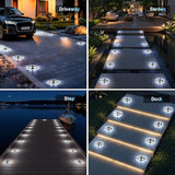 Solar Driveway Lights, 4 Pack Heavy Duty Driveway Lights Solar Powered 2 Color Mode (Cool/Warm White) IP68 | Lumora