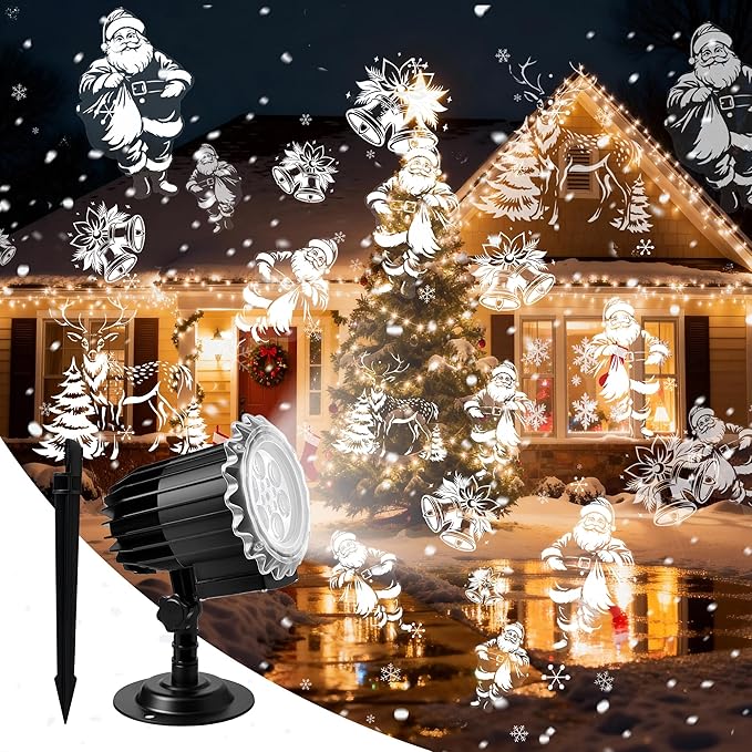 Christmas Projector Lights Outdoor, 3D Dynamic Christmas Light Projector Outdoor Christmas Lights, Landscape | Lumora