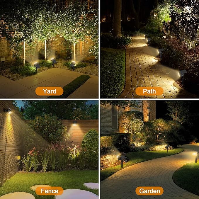 LANSOW Solar Spot Lights Outdoor, [4 Pack/76 LED] 2-in-1 Solar Landscape Spotlights, 3 Modes IP65 Waterproof Dusk | Lumora