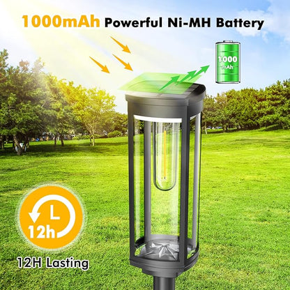 Retro Solar Pathway Lights Outdoor 8 Pack + Modern Solar Path Lights 4 Pack