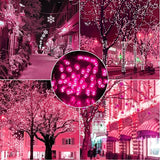 100 Counts Pink LED Christmas Lights – 50ft 5mm Pink Valentine's Day Lights Outdoor Commercial Grade Waterproof | Lumora