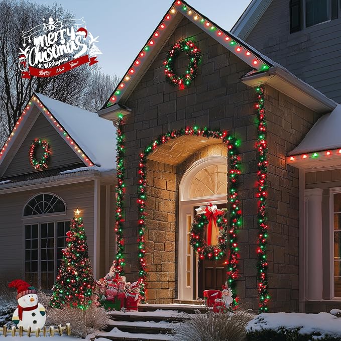 JMEXSUSS 200 LED Red and Green Halloween Lights Outdoor, 66ft Christmas String Lights Indoor Clear Wire Plug in for | Lumora