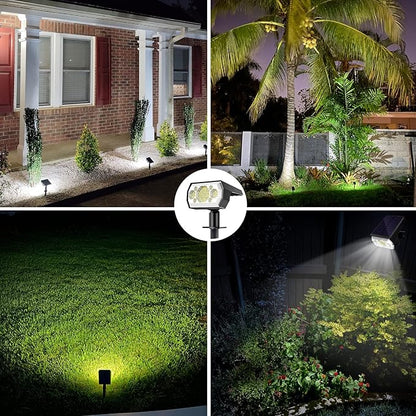Solar Spot Lights Outdoor, [6 Pack/3 Modes] Solar Landscape Spotlights IP67 Waterproof Solar Powered Outdoor Lighting Products for Landscaping Garden, Yard, [Cold White/62 LED] Spotlight Dusk to Dawn