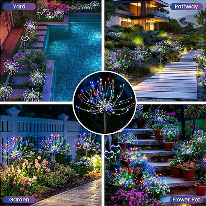 Garden Decor Solar Lights Outdoor,120LED Waterproof Colorful Solar Fairy Garden Lights for Outdoor Decoration,Yard, Patio, Porch,Flower Pot,Pathway,Christmas (4Pack)