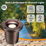 Gardenreet Brass In Ground Well Light - Ip67 Low Voltage Outdoor Light, 12V LED Landscape Lighting, Antique Bronze | Lumora