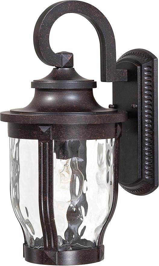 THE GREAT OUTDOORS 8762-166 Merrimack Outdoor Wall Mount, 1-Light, 100 Total Watts, 8-in H x 16.25-in W, Corona Bronze