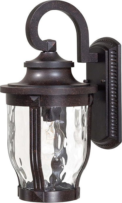 THE GREAT OUTDOORS 8762-166 Merrimack Outdoor Wall Mount, 1-Light, 100 Total Watts, 8-in H x 16.25-in W, Corona Bronze