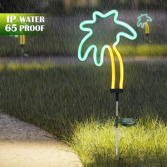 SunKite Coconut Solar Decorative Stake Lights - Outdoor Waterproof Neon Lights for Garden, Yard, Lawn, Pathway | Lumora