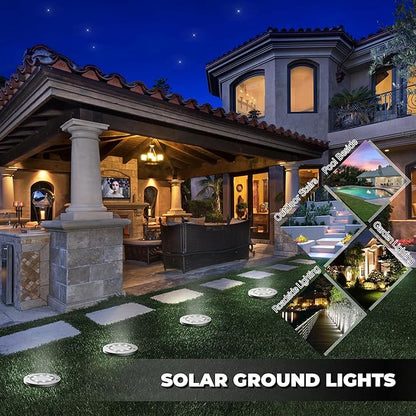 Solar Lights Outdoor 16 Pack, Solar Garden Outdoor Waterproof Pathway Lights Bright In-Ground Light Outdoor Lighting Decor for Lawn, Patio, Yard, Driveway, Step and Walkway White Light