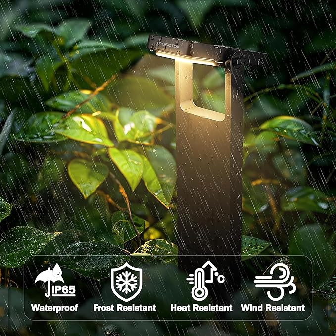 Solar Pathway Lights Outdoor with 360° Adjustable Head, 40 LED Warm White Yard Lights, Waterproof IP65, Solar Powered Landscape Light for Garden & Driveway with 2 Brightness Modes (4-Pack)