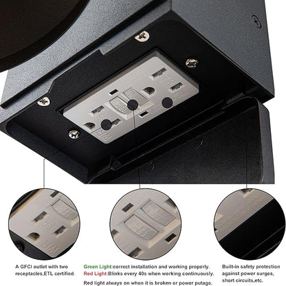 c cattleya Porch Light with Outlet, Matte Black Waterproof Anti-Rust Aluminum Outdoor Light with Outlet, Exterior Lighting Fixtures for Patio,Outside Lights for House Front Door Patio Garage