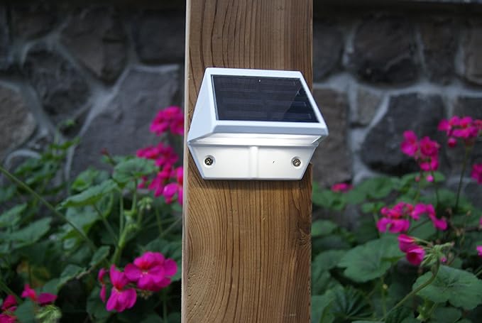 Classy Caps Solar Deck & Wall Lights, Model SL179, White - High Performance, Energy Efficient, Weather-Resistant, Durable Cast Aluminum, Outdoor Solar Lights, Durable Design, Easy Installation