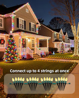 C9 Christmas Lights, 51.4ft Christmas Pathway Lights Outdoor with 40 LED Bulbs and Stakes, Connectable Waterproof | Lumora
