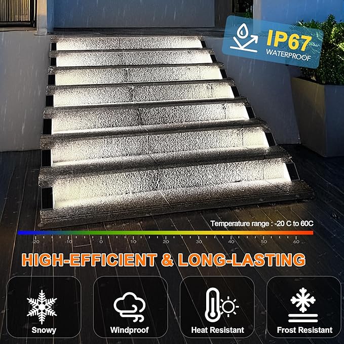 LED Solar Step Lights Waterproof Outdoor Stair Lights, Solar Deck Light Outdoor Decor IP67 Solar Decoration Light | Lumora