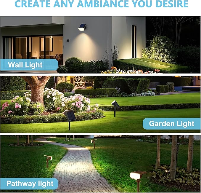 Solar Lights Outdoor Waterproof IP65,Auto On/Off, 2700K 2 Lighting Modes, Super Bright LED, Solar Powered Yard | Lumora