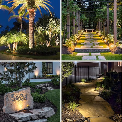 APONUO Solar Spot Lights - Outdoor 2-in-1 Solar Landscape Uplights, Dusk to Dawn, IP65 Waterproof, 9.8ft Cable, Warm White