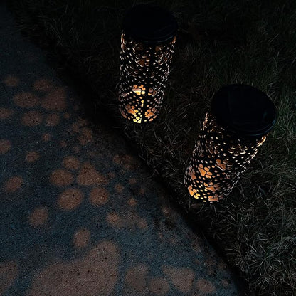 GreaterGood Paw Prints Solar Pathway Lights - Set of 2 Yard Lighting Outdoor Pet Lover’s Garden Décor (Paw Prints)