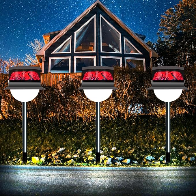 Solar Garden Lawn Stake Light, Waterproof Realistic Charcoal Fire, Solar Powered LED for Outdoor Garden, Decorative Landscape Lighting for Path, Modern Unique Style USB Rechargeable Solar Lights
