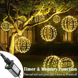 Joomer 2 Pack Christmas Ball Lights, 13IN & 11IN Foldable Metal Sphere Light, Connectable - Outdoor String Light | Lumora
