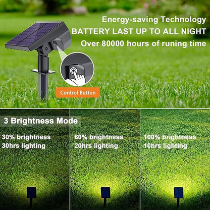 Solar Spot Lights Outdoor, [6 Pack/3 Modes] Solar Landscape Spotlights IP67 Waterproof Solar Powered Outdoor Lighting Products for Landscaping Garden, Yard, [Cold White/62 LED] Spotlight Dusk to Dawn