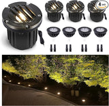Gardenreet Outdoor Low Voltage Well Lights - Brass 12V LED Replaceable Bulb In-Ground Lighting, Low Voltage Grated | Lumora