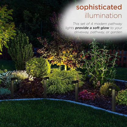 Alpine Corporation Solar-Powered Black Abstract Pathway Lights, 4-Piece (Pack of 2)