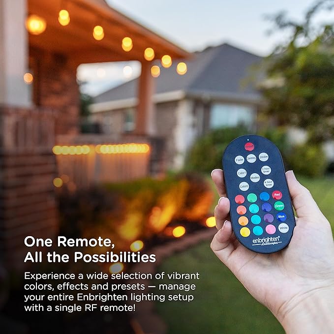 Enbrighten LED Ground Lights, 6 Path Lights, 50ft, Color Changing, Remote Control, Outdoor Path Lighting, 41012