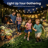 Solar Lights Outdoor, 120LED 8 Pack Fairy Garden Lights Decor for Outside Fireworks Lights Solar Powered for Yard | Lumora