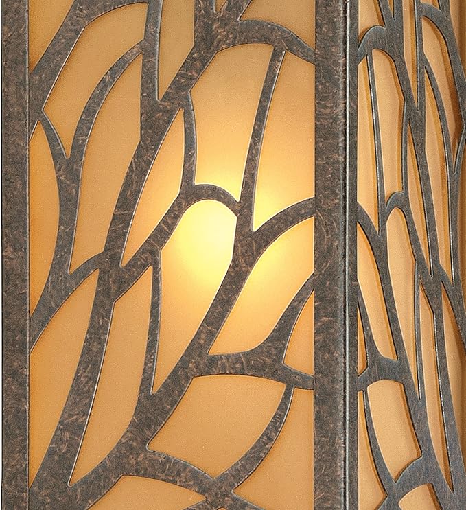 Westinghouse 6315000 Glenwillow One-Light Outdoor Wall Lantern with Amber Frosted Glass, Victorian Bronze
