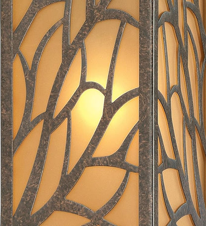 Westinghouse 6315000 Glenwillow One-Light Outdoor Wall Lantern with Amber Frosted Glass, Victorian Bronze