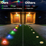 Brizled 12 Pack Color Changing Solar Ground Lights, 16 LED Outdoor Pathway Lights Landscape Lighting, Multicolor | Lumora