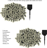 Pure Garden Solar Powered Outdoor String Lights - 200 LED Fairy Lights with Eight Light Modes - for Patio | Lumora