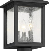 John Timberland Moray Bay Mission Outdoor Post Light Fixture Style Black Steel 17" Clear Seedy Glass for Exterior | Lumora