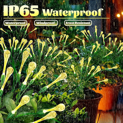 Anordsem Solar Garden Lights Outdoor: 8 Removable PVC Water Drop Light Head 4 Pack - Waterproof Garden Decoration for Yard Patio - Gardening Gifts for Homeowners Gardeners