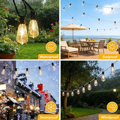 GPATIO Outdoor String Lights, 150FT Shatterproof Patio Lights, IP65 Waterproof Dimmable Outside Hanging Light, Connectable LED Outdoor Lights for Backyard, Porch, Deck, Balcony, Garden, Home Decor