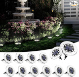 SOLPEX Solar Ground Lights, 12 Pack Solar Lights Outdoor Waterproof, 8 LED Solar Powered Landscape Lighting for | Lumora