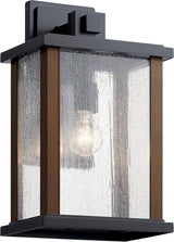 Kichler Marimount 17" Outdoor Wall Light in Black, 1-Light Exterior Wall Sconce with Clear Seeded Glass, (17" H x | Lumora