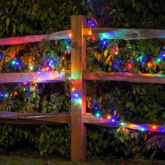 2 Pack Solar Christmas Lights Outdoor, 72FT 200 LED Solar String Lights with 8 Lighting Modes, IP65 Waterproof | Lumora