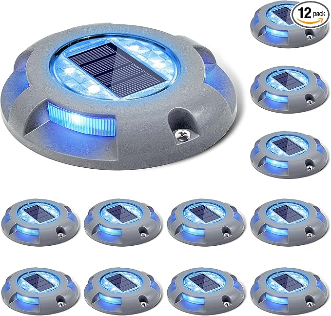 SIEDiNLAR Solar Deck Lights Driveway Dock Light LED Solar Powered Outdoor Waterproof Road Markers for Garden Step | Lumora