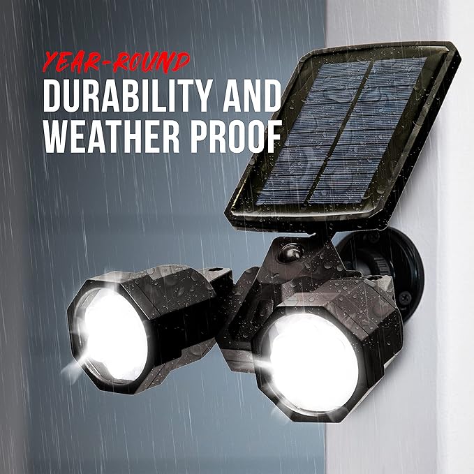 Bell+Howell Bionic Spotlight Duo Solar Lights Outdoor with Motion Sensor 14 LED Lights Super Bright Waterproof | Lumora
