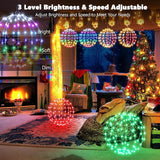 Joomer Smart RGB Christmas Hanging Ball Lights, 12in 108 LED Foldable Color Changing Xmas Light, App and Remote | Lumora
