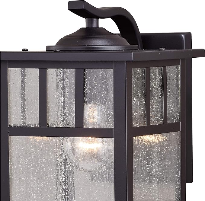 VAXCEL Mission 9.5 in. H 1-Light Oil Burnished Bronze Mission Outdoor Wall Sconce Made of Durable Steel, Clear | Lumora
