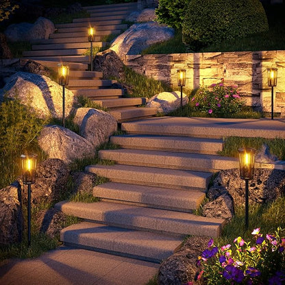 KINKAI Solar Pathway Lights Outdoor - 6 Pack Solar Garden Lights Driveway Light Landscape Lighting for Outside Walkway Patio Sidewalk Yard (Warm Light)