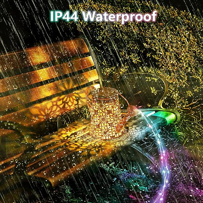 Solar Watering Can Lights, Solar Watering Can with Cascading Lights, Vintage Hanging Lantern Outdoor Decor for Garden Yard Lawn Patio Pathway (Multicolor)