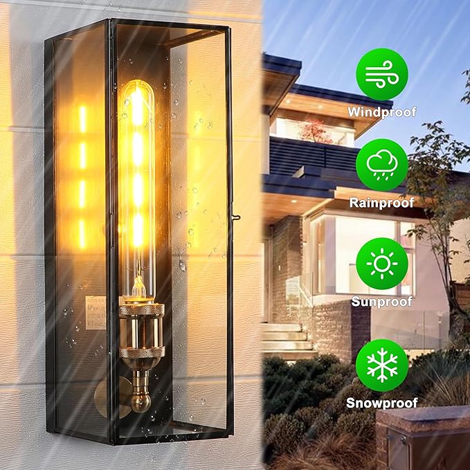 c cattleya Outdoor Wall Lanterns Set of Two, Solid Brass Waterproof Exterior Light Fixtures, Front Porch Lights Outdoor Sconces Wall Lighting for House Patio Yard Garage Hallway Entrance